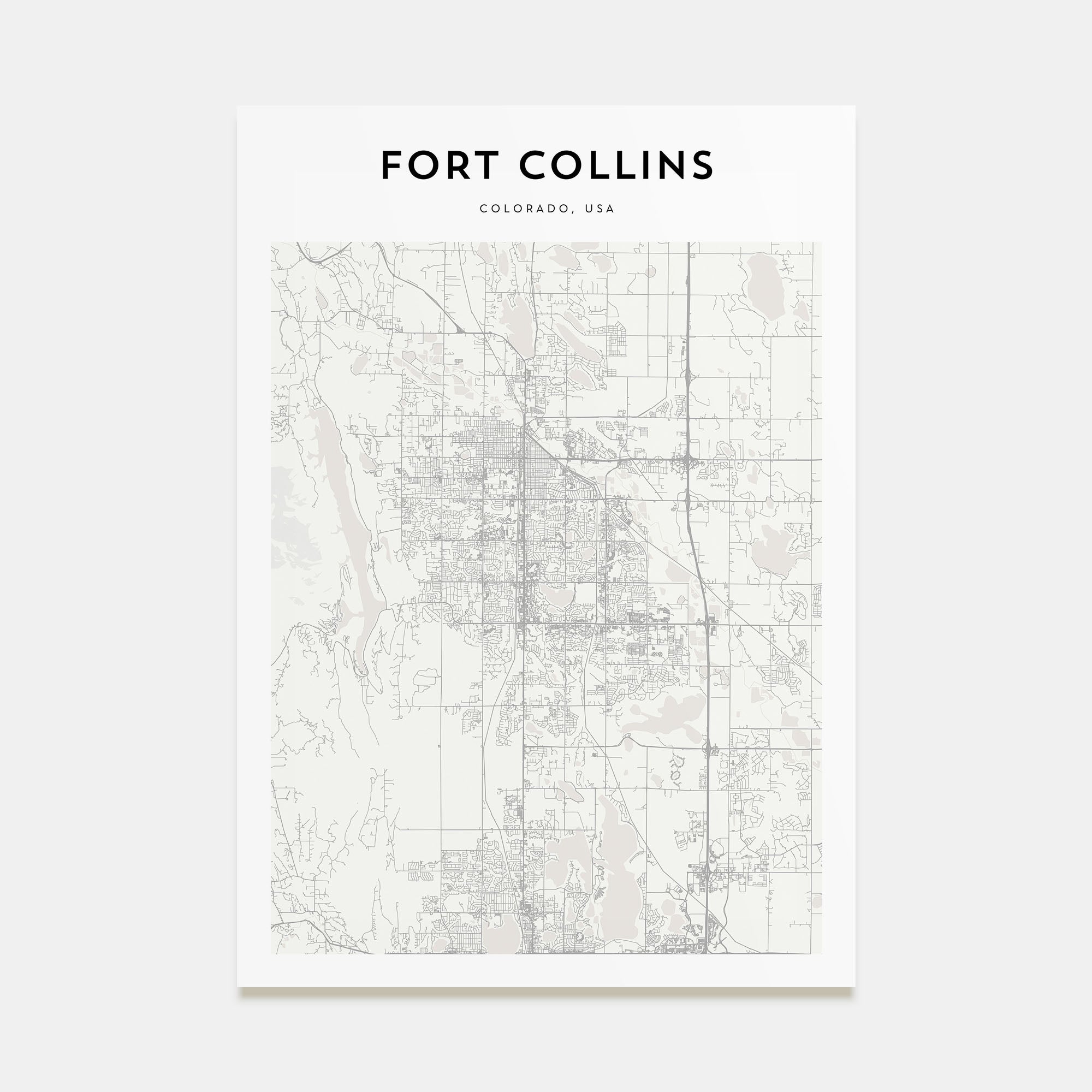 Fort Collins Map Portrait Poster