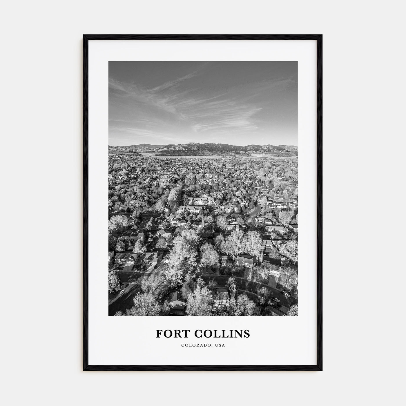 Fort Collins Portrait B&W Poster
