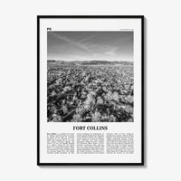 Fort Collins Print Black and White, Fort Collins Wall Art, Fort Collins Poster, Fort Collins Photo, Fort Collins Décor, Colorado, USA