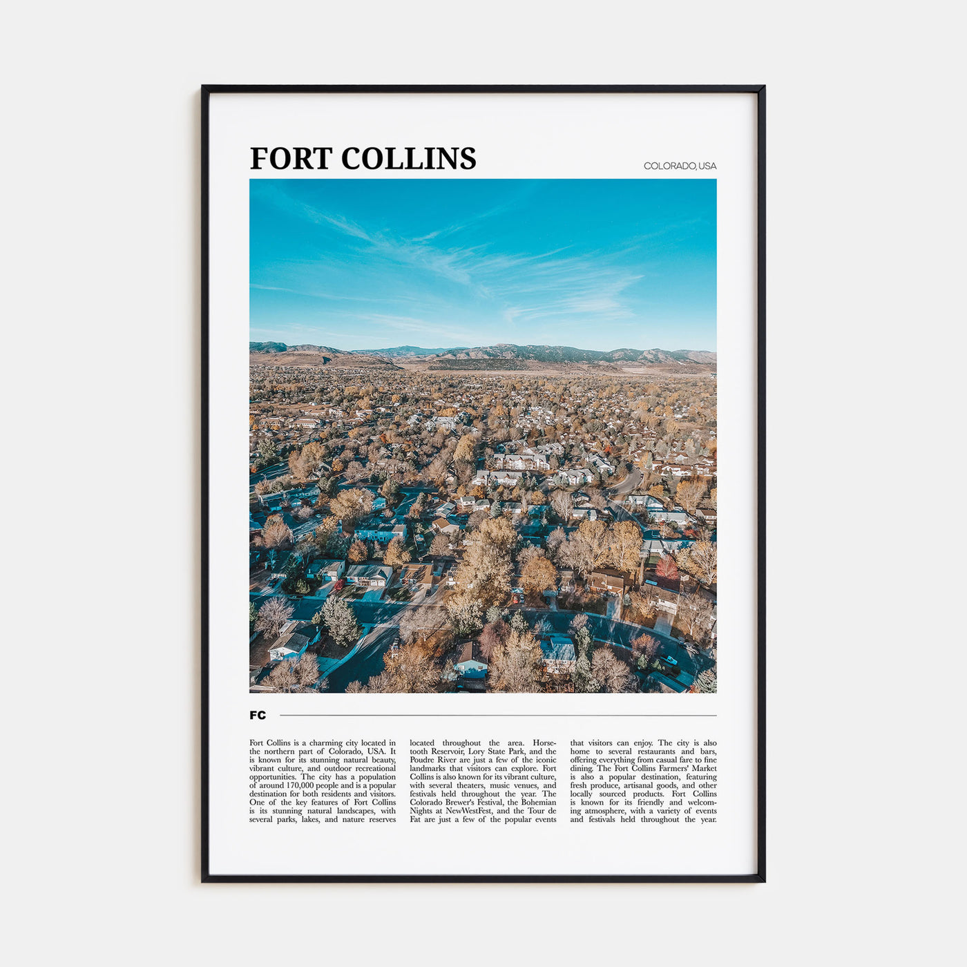 Fort Collins Travel Color Poster