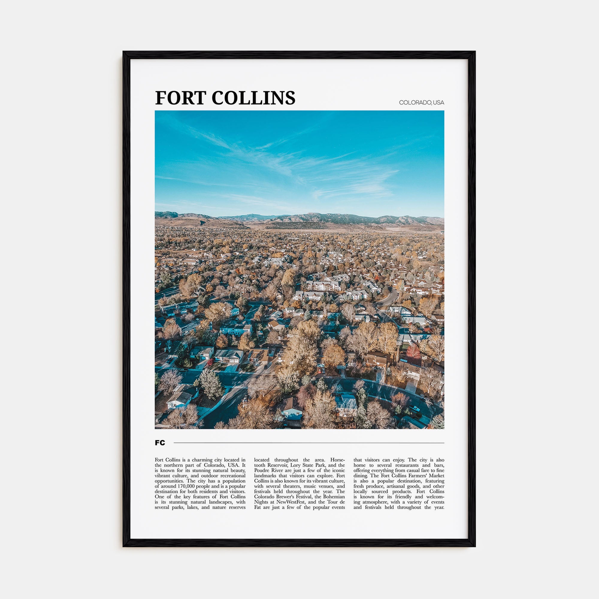 Fort Collins Travel Color Poster