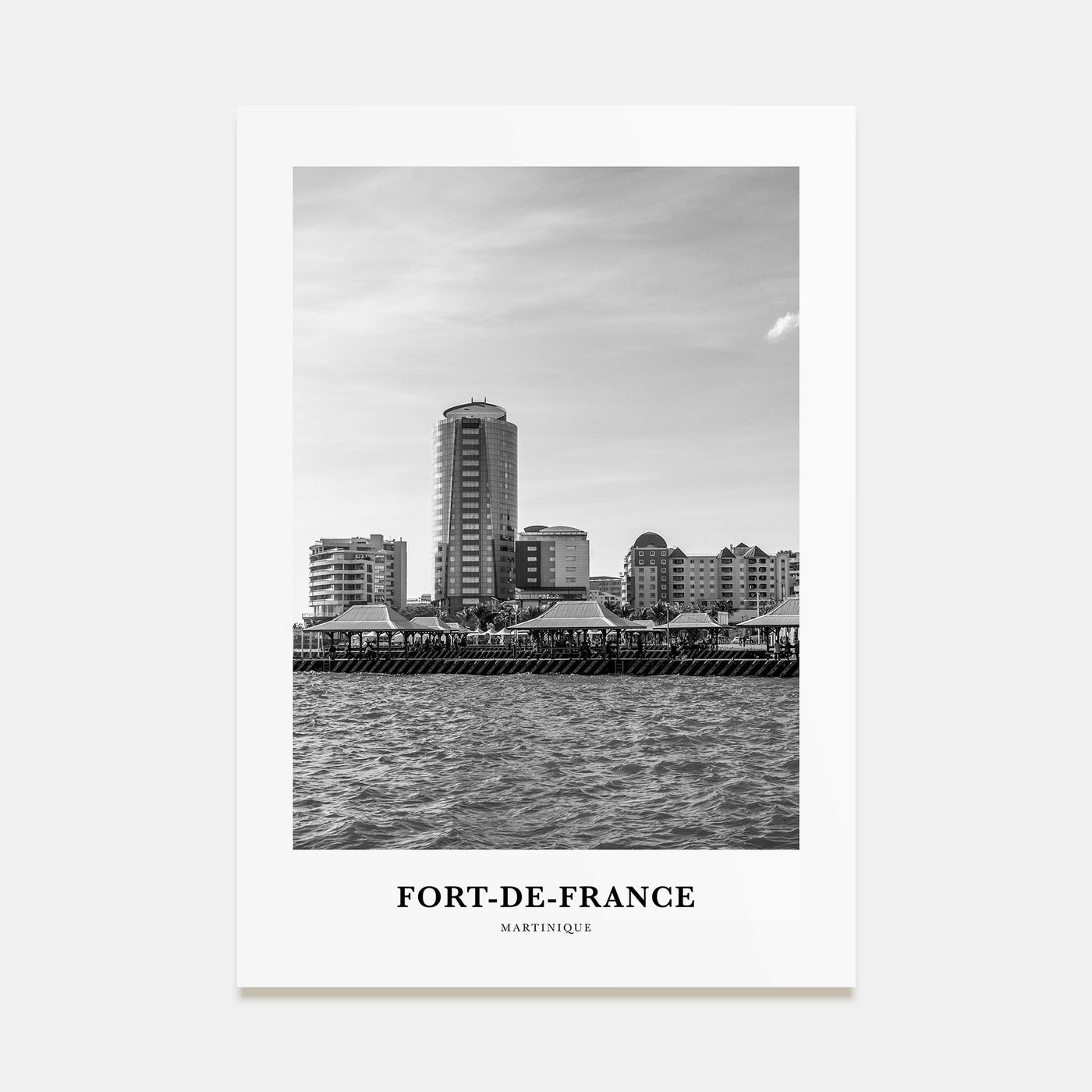 Fort-de-France Portrait B&W Poster