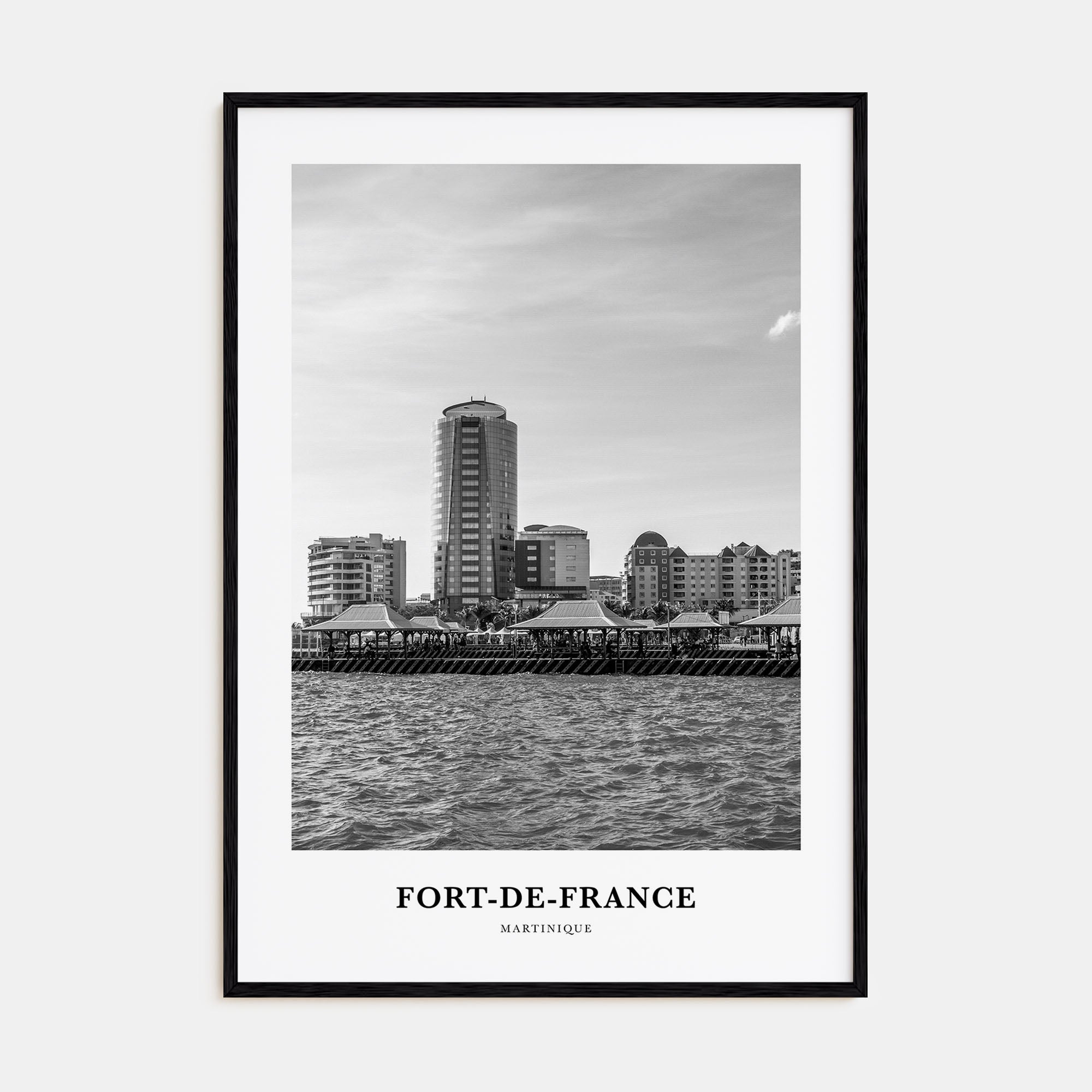 Fort-de-France Portrait B&W Poster