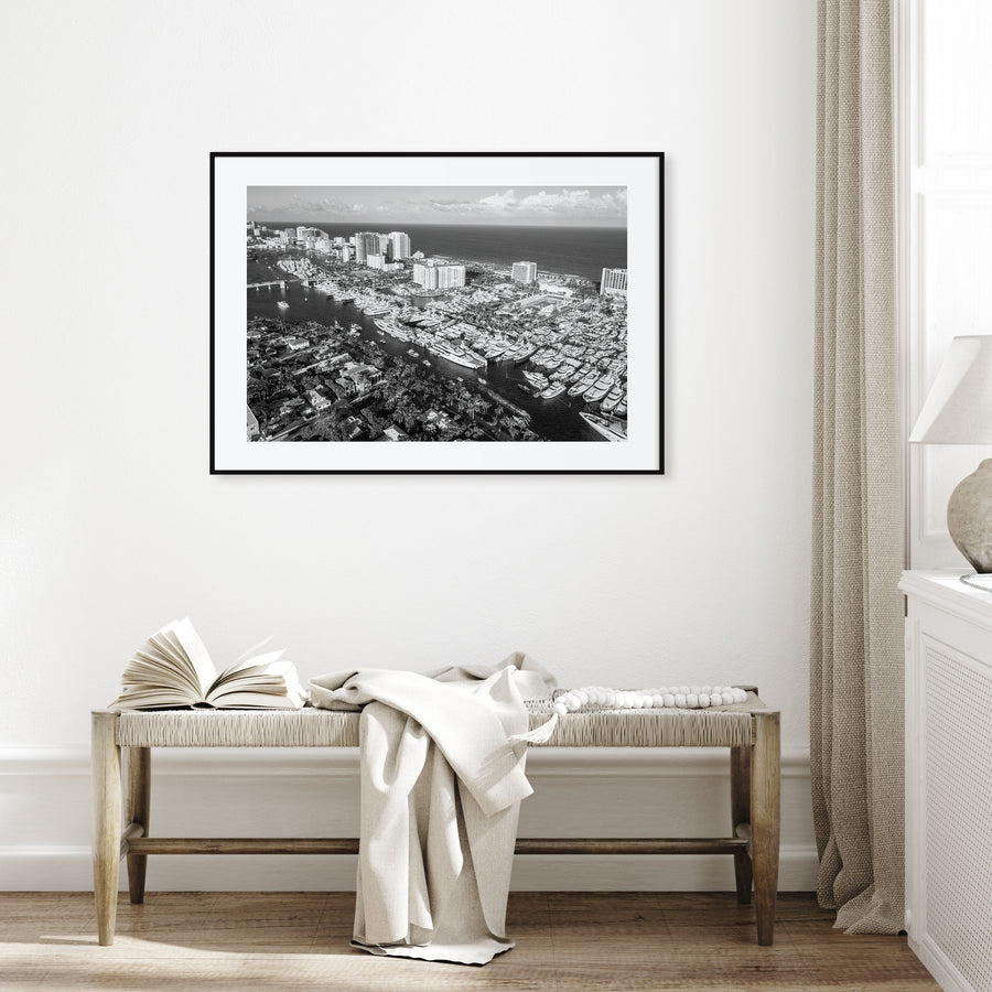 Fort Lauderdale Landscape B&W Poster