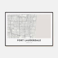Fort Lauderdale Map Landscape Poster