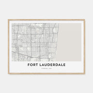 Fort Lauderdale Map Landscape Poster