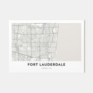 Fort Lauderdale Map Landscape Poster