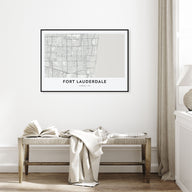 Fort Lauderdale Map Landscape Poster