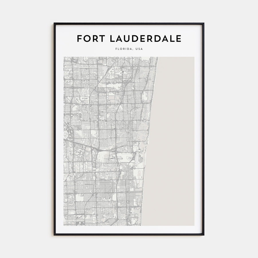 Fort Lauderdale Map Portrait Poster