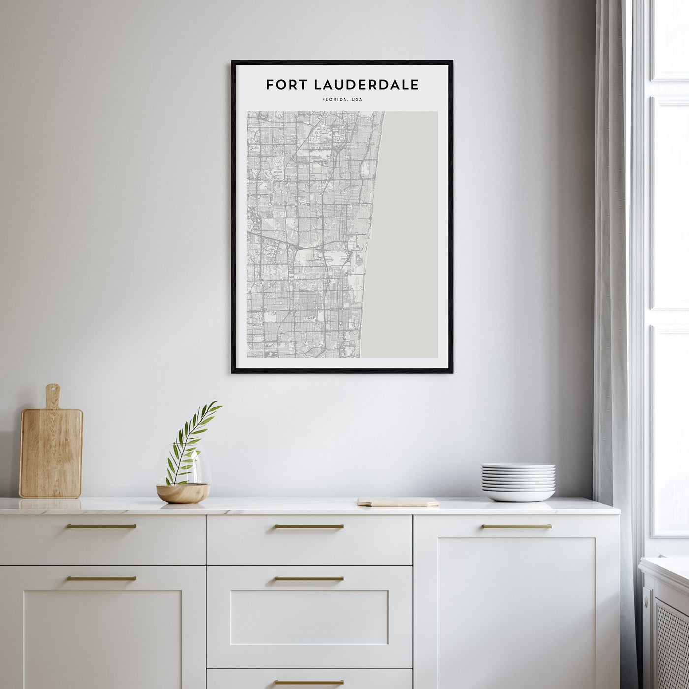 Fort Lauderdale Map Portrait Poster