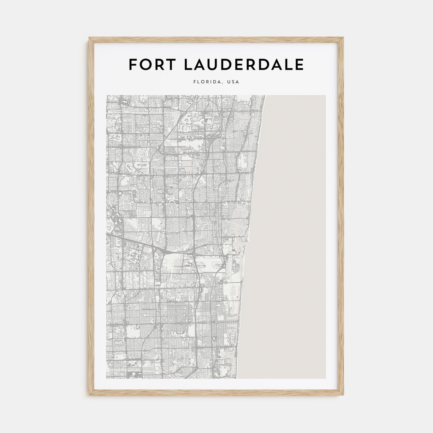 Fort Lauderdale Map Portrait Poster