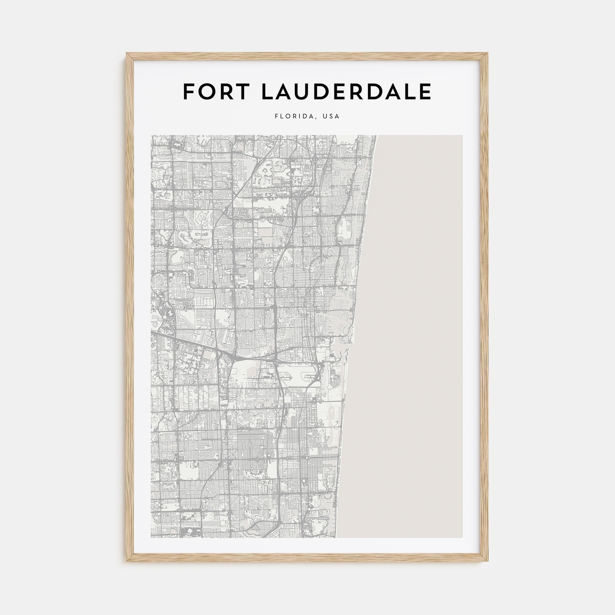 Fort Lauderdale Map Portrait Poster