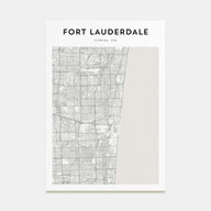 Fort Lauderdale Map Portrait Poster