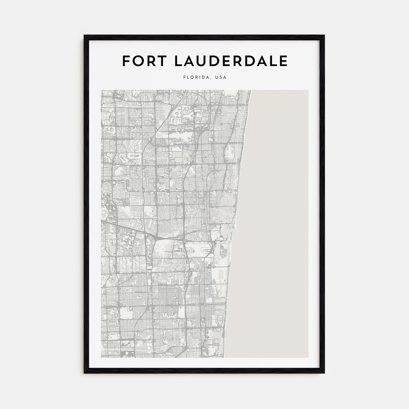 Fort Lauderdale Map Portrait Poster