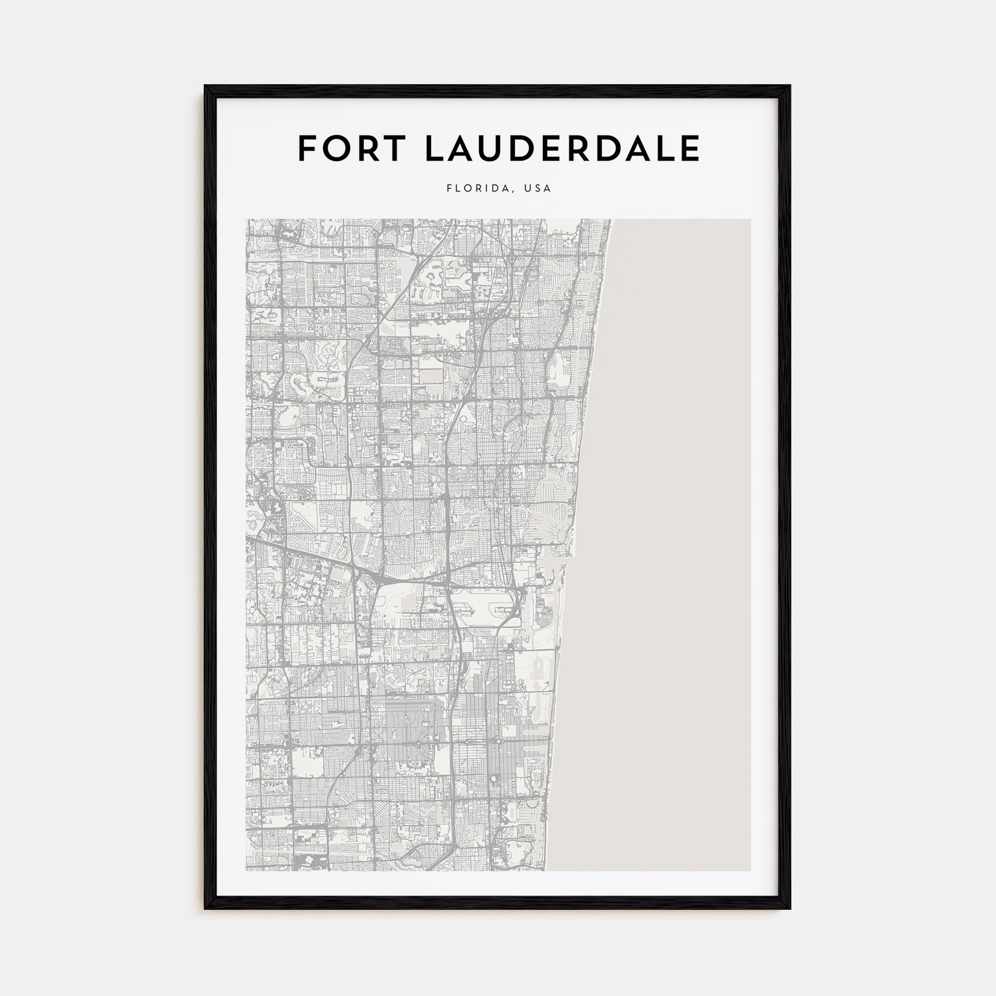 Fort Lauderdale Map Portrait Poster