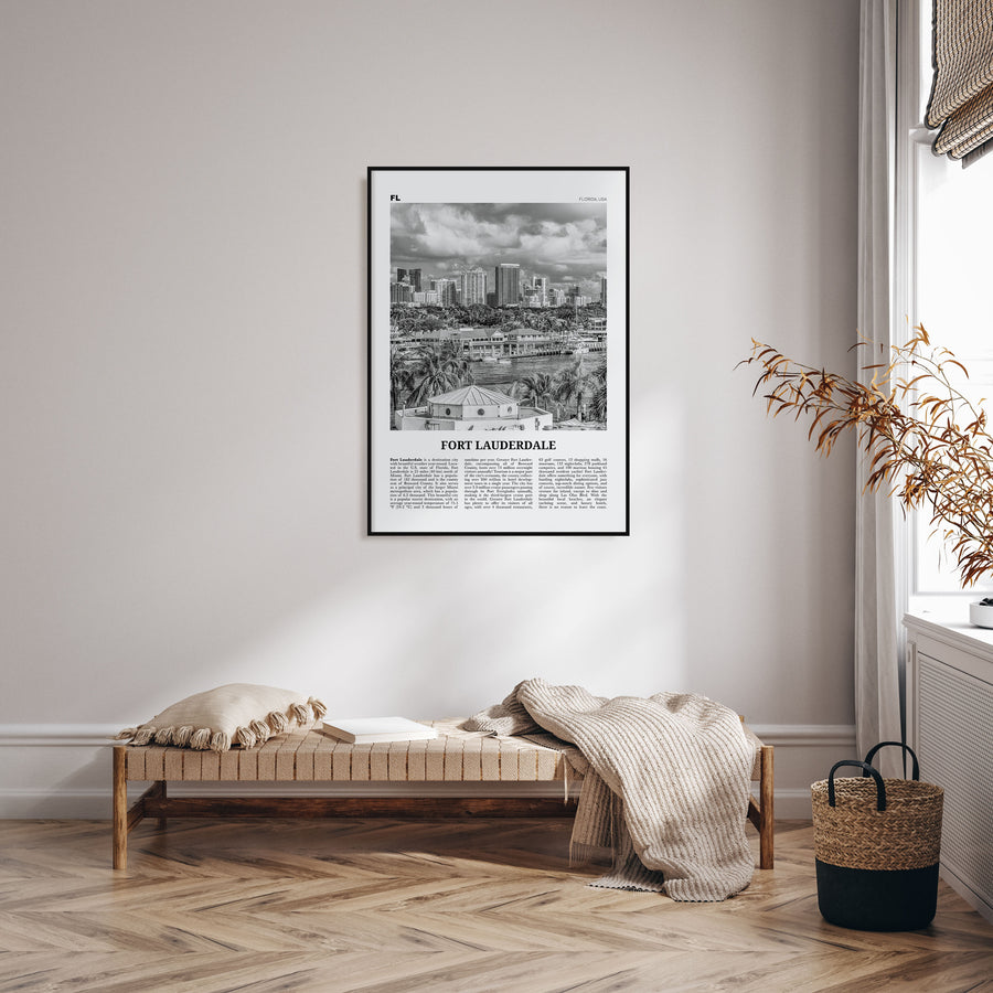 Fort Lauderdale Travel B&W No 1 Poster