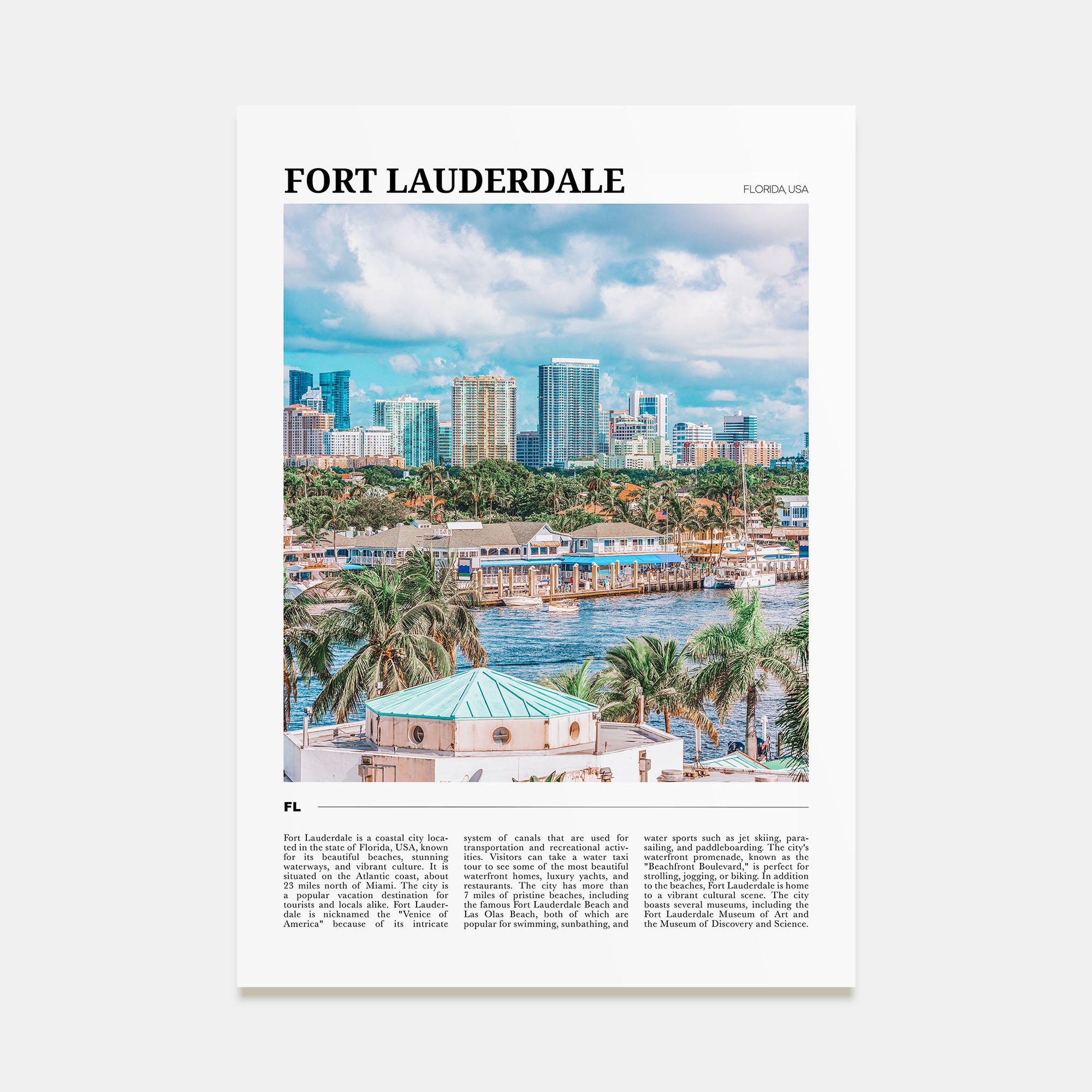 Fort Lauderdale Travel Color Poster
