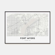 Fort Myers Map Landscape Poster