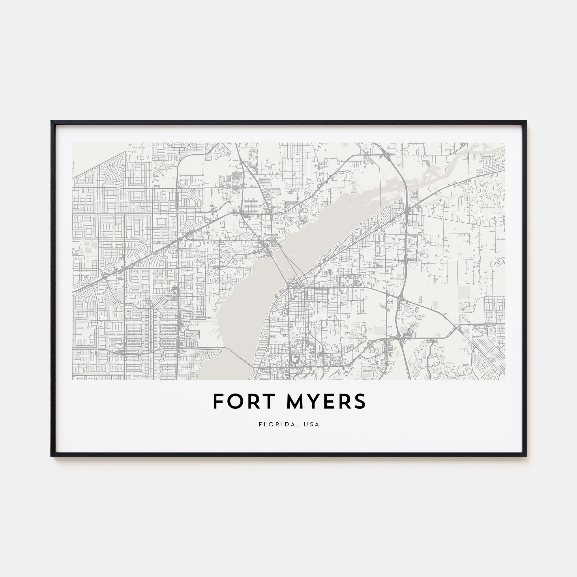 Fort Myers Map Landscape Poster