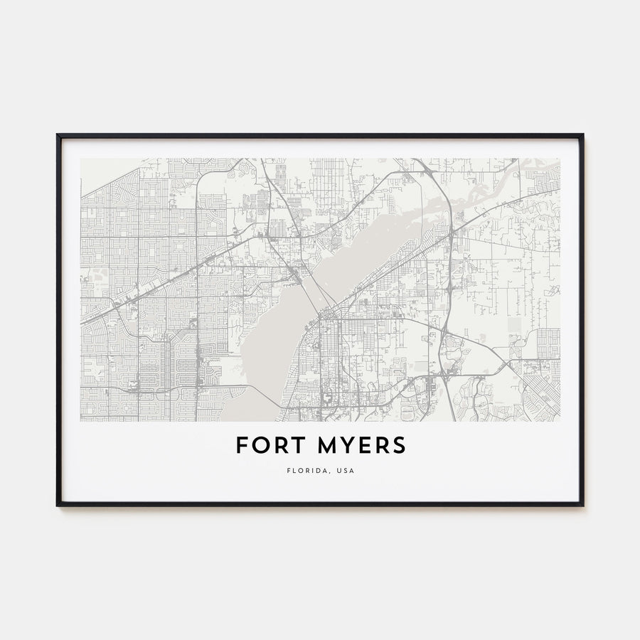 Fort Myers Map Landscape Poster