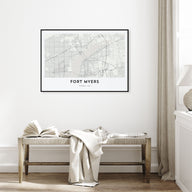 Fort Myers Map Landscape Poster