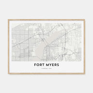 Fort Myers Map Landscape Poster