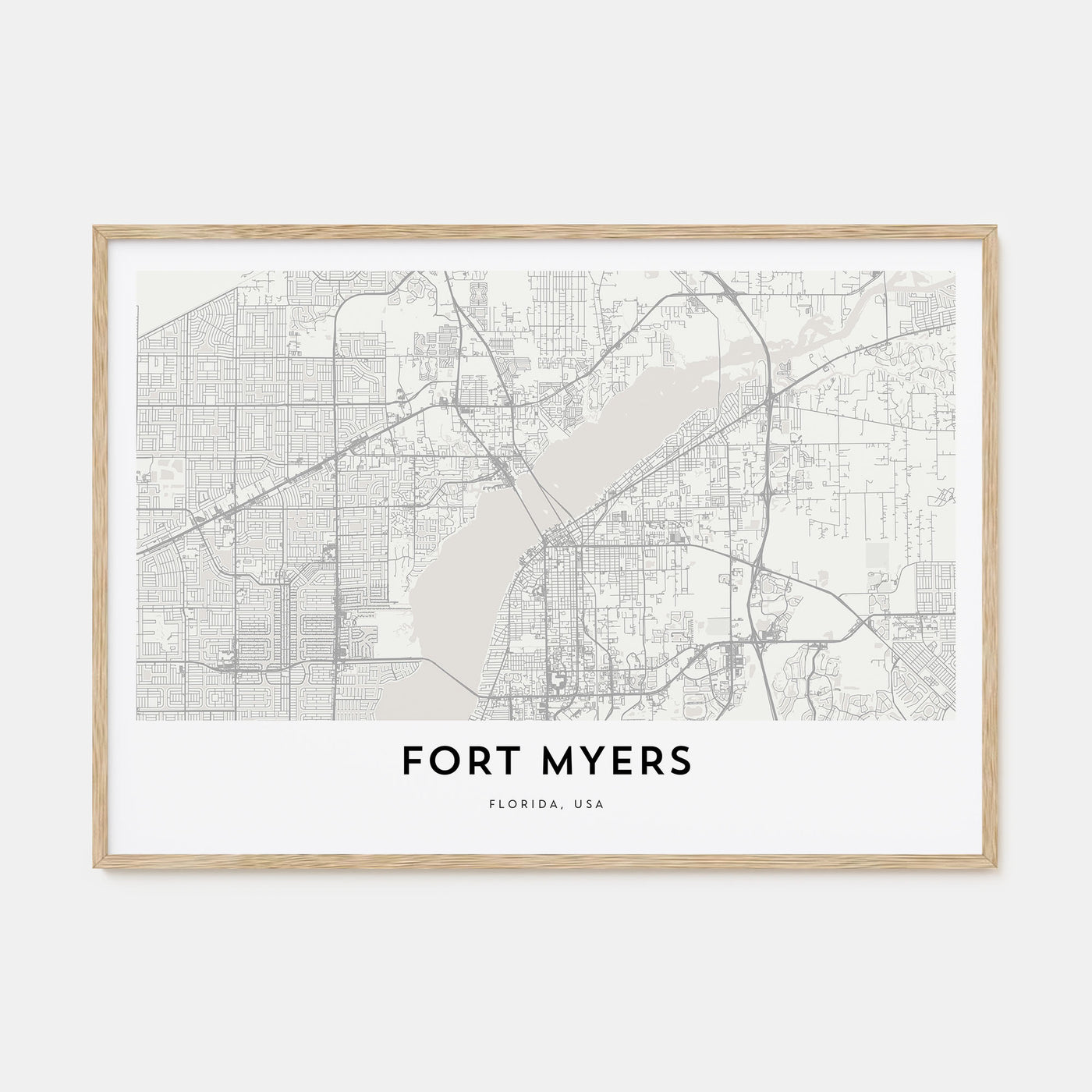 Fort Myers Map Landscape Poster