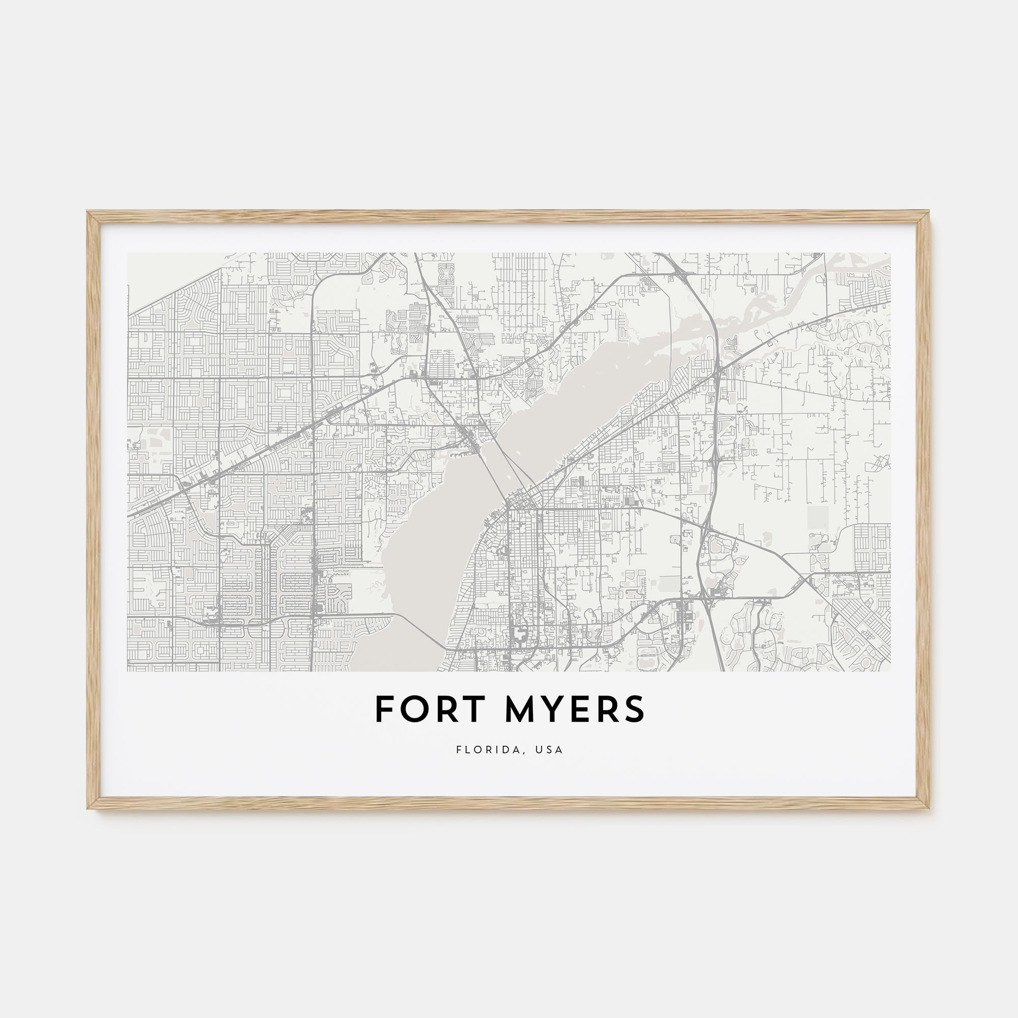 Fort Myers Map Landscape Poster
