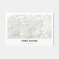 Fort Myers Map Landscape Poster