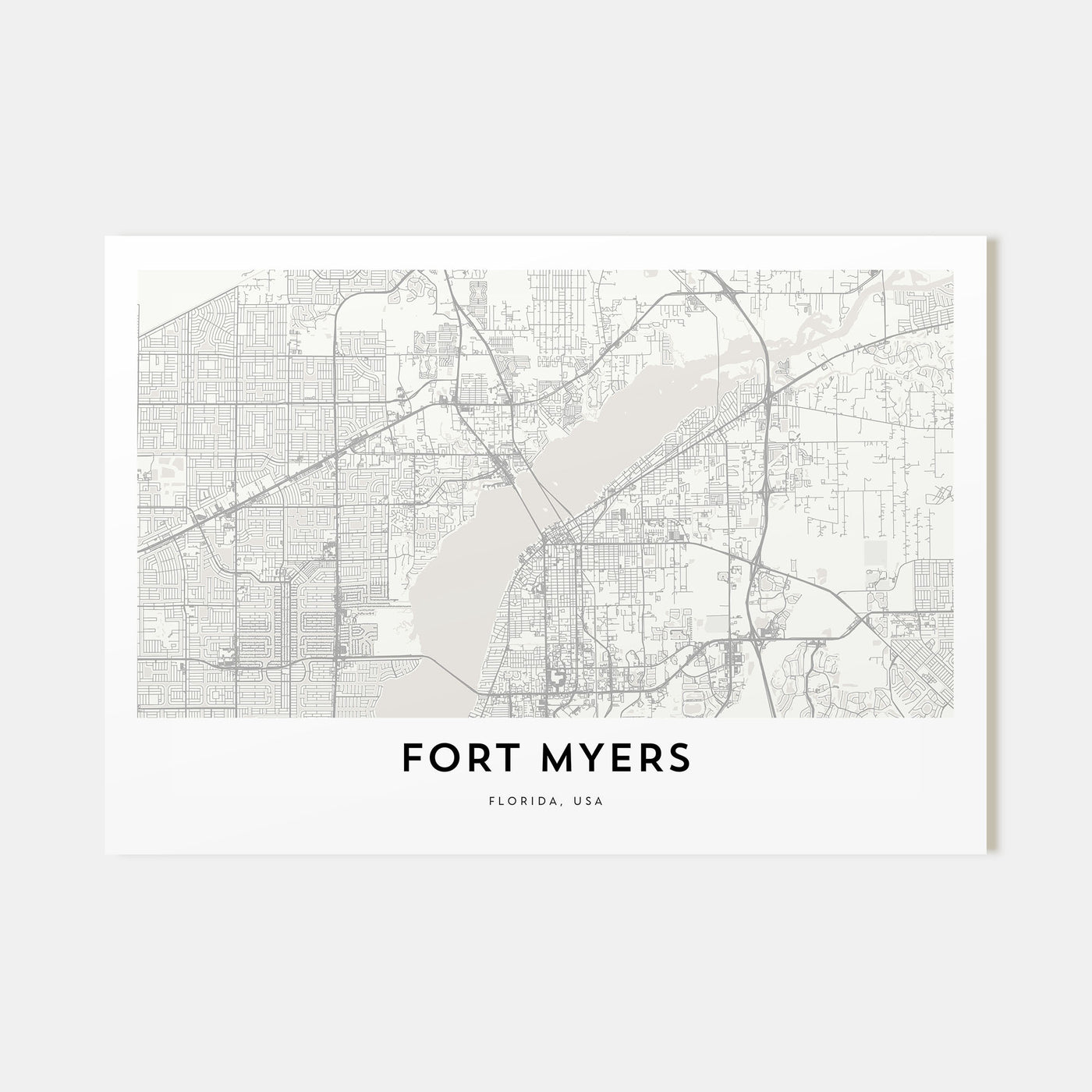 Fort Myers Map Landscape Poster