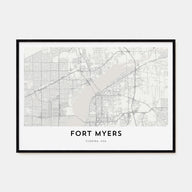Fort Myers Map Landscape Poster