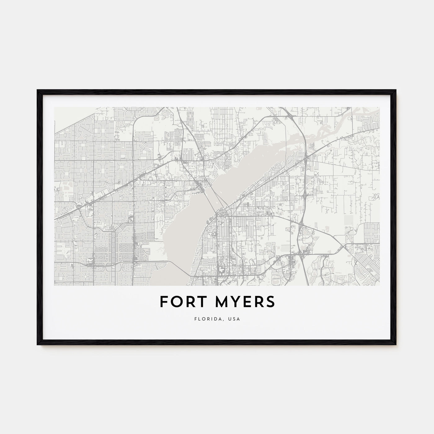 Fort Myers Map Landscape Poster