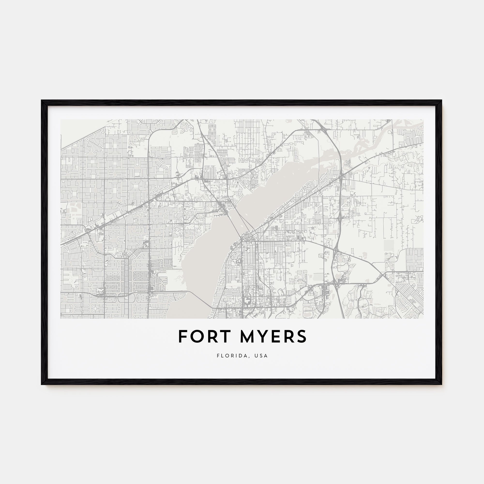Fort Myers Map Landscape Poster
