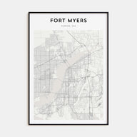 Fort Myers Map Portrait Poster