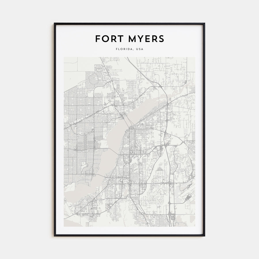 Fort Myers Map Portrait Poster