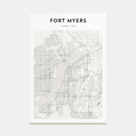 Fort Myers Map Portrait Poster
