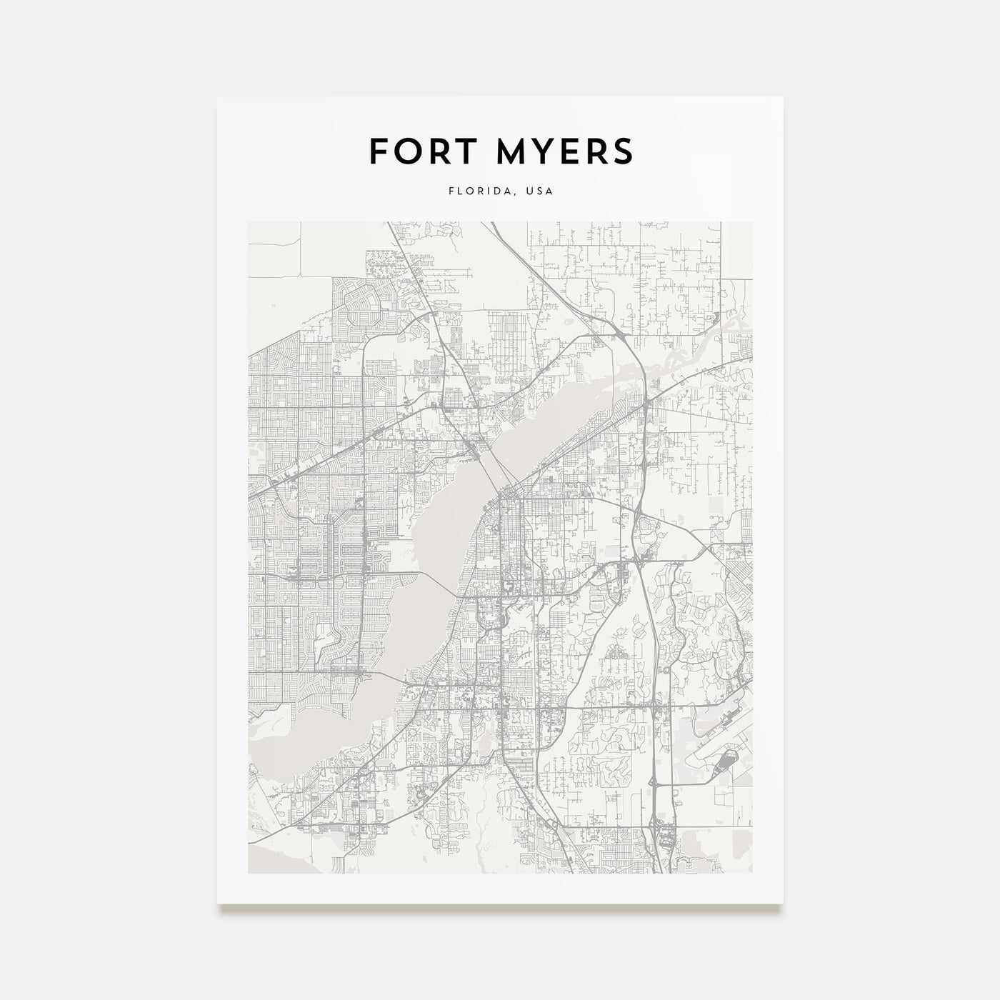 Fort Myers Map Portrait Poster