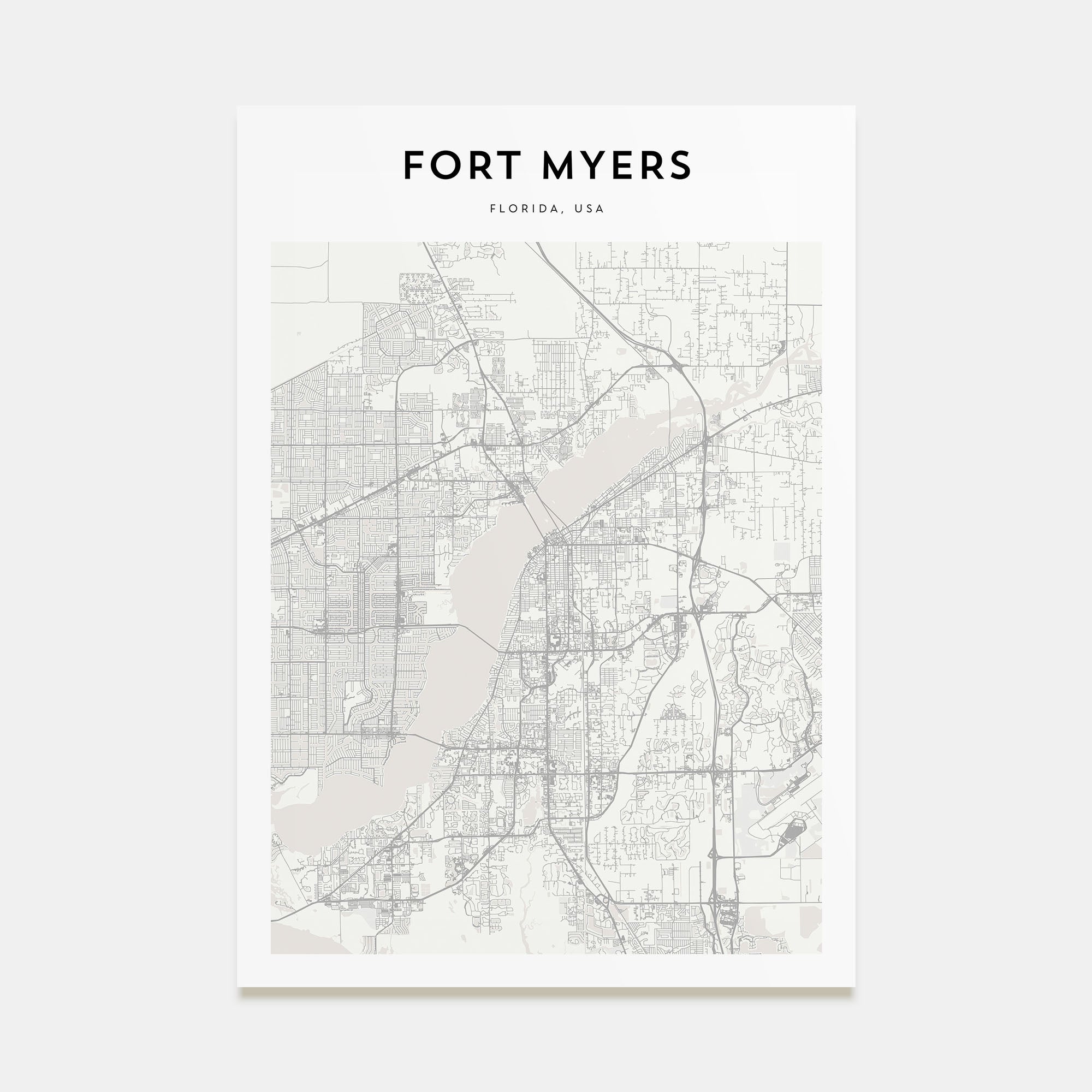 Fort Myers Map Portrait Poster