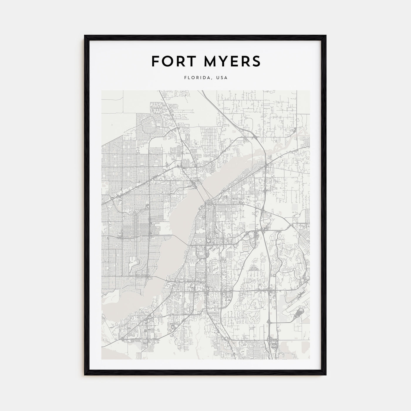 Fort Myers Map Portrait Poster