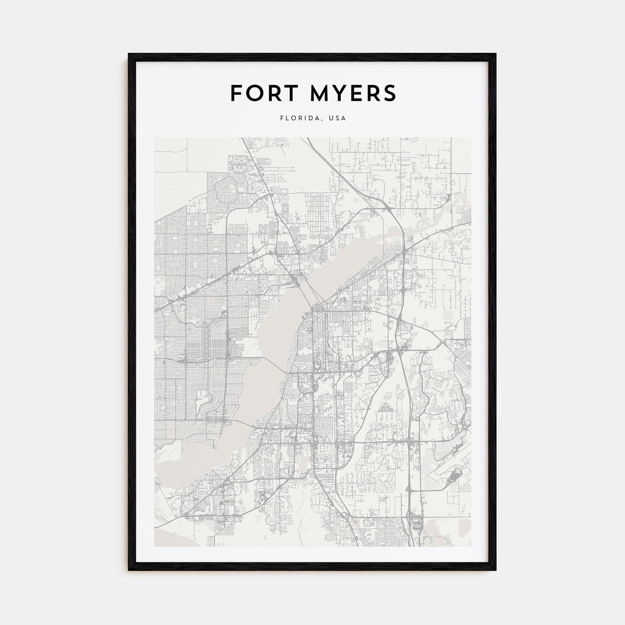 Fort Myers Map Portrait Poster