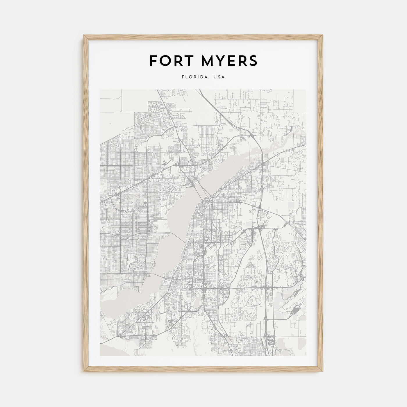 Fort Myers Map Portrait Poster