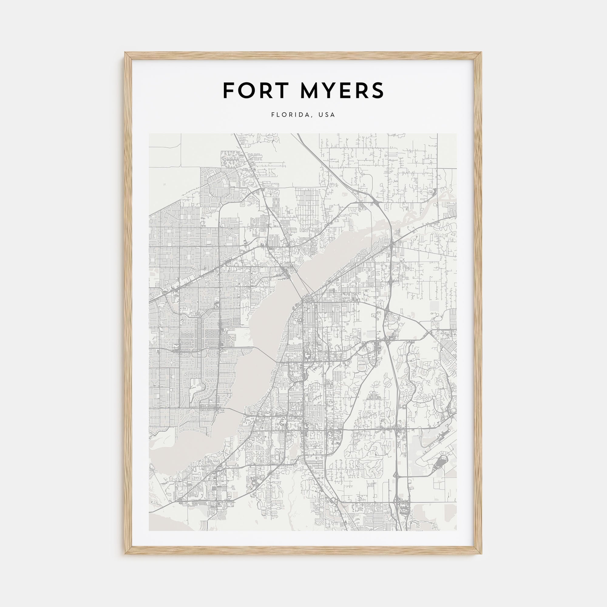 Fort Myers Map Portrait Poster
