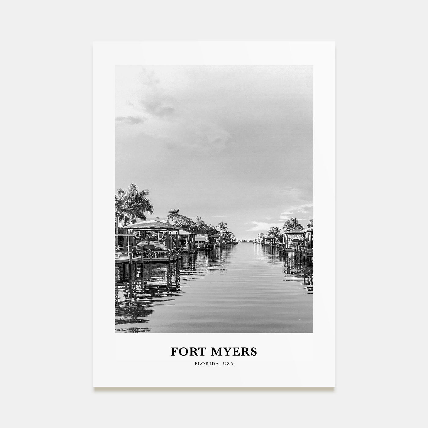 Fort Myers Portrait B&W Poster