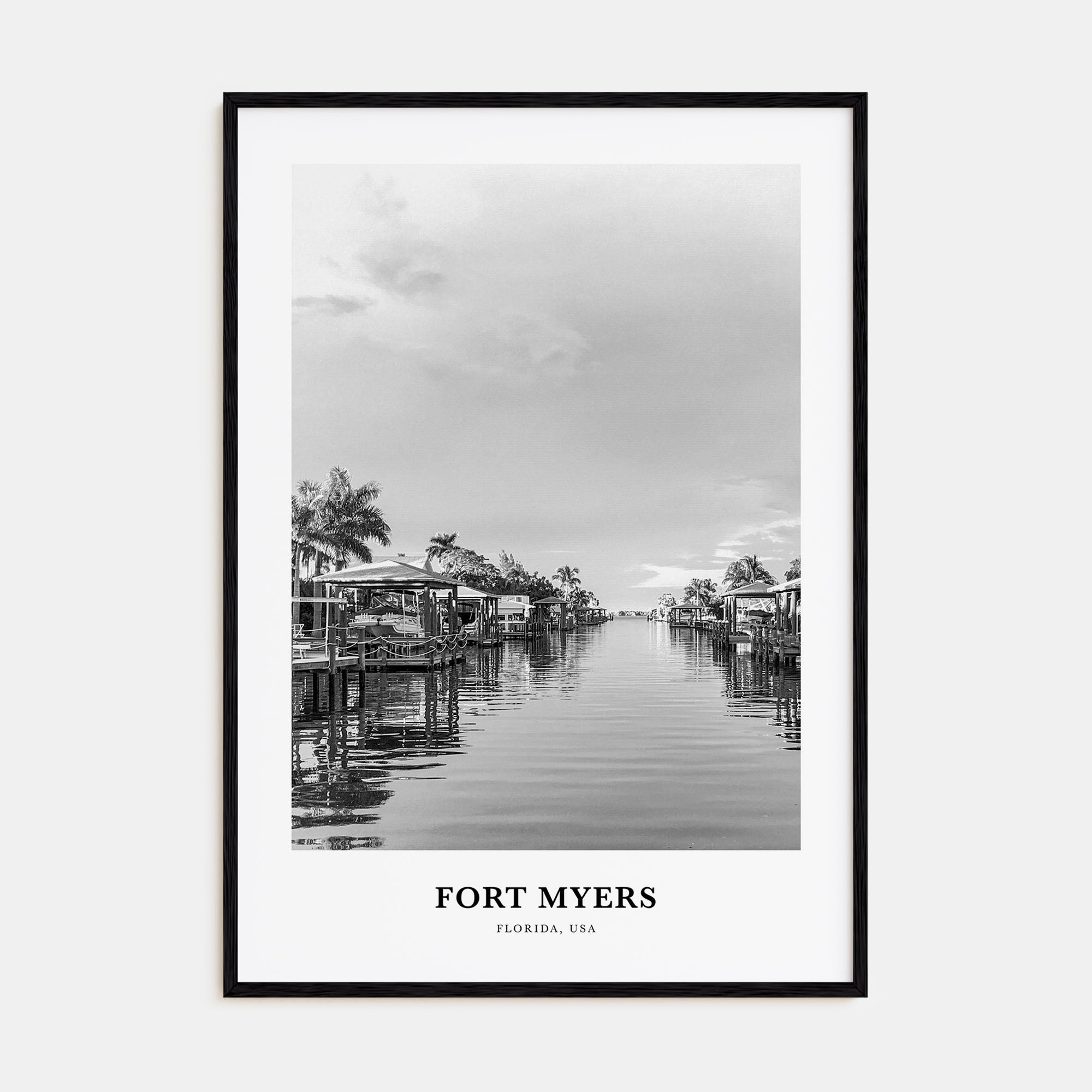 Fort Myers Portrait B&W Poster