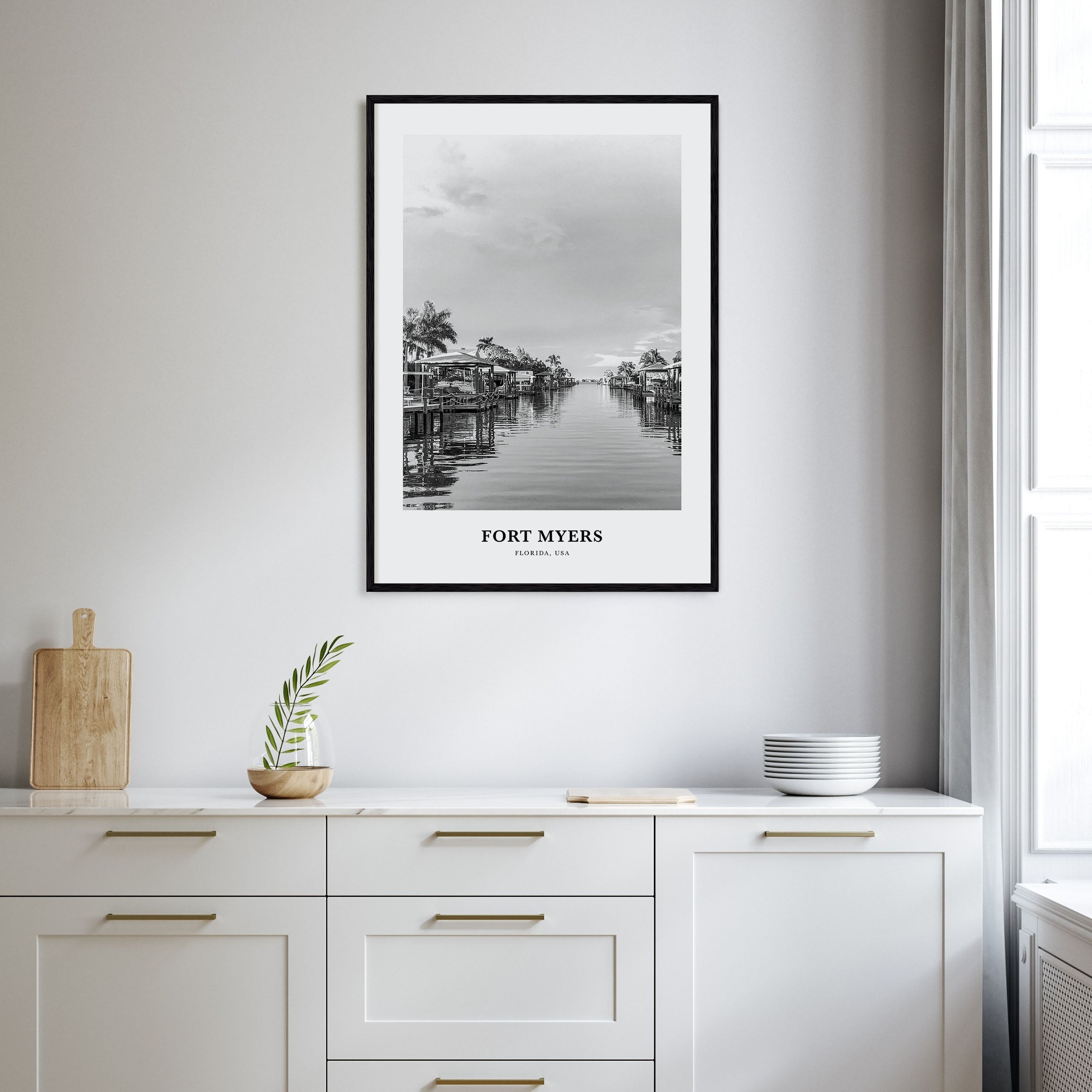 Fort Myers Portrait B&W Poster