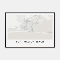 Fort Walton Beach Map Landscape Poster