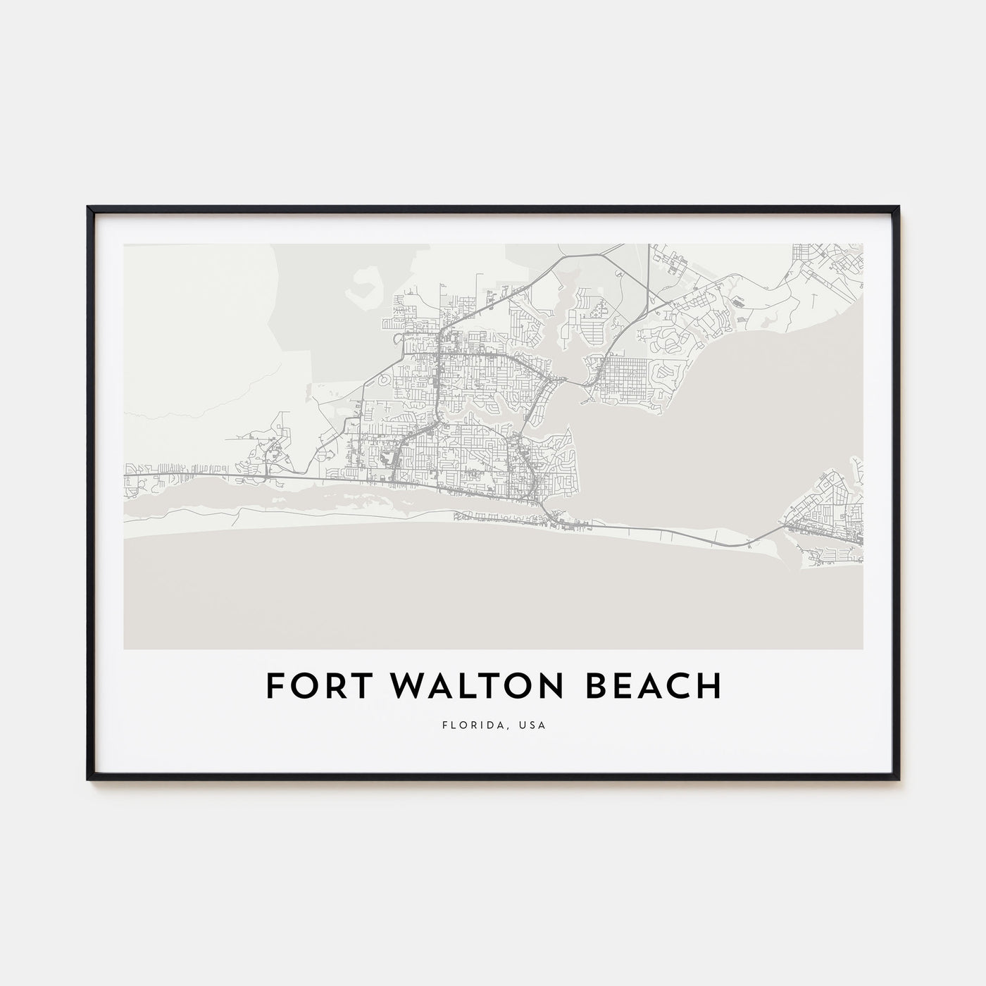 Fort Walton Beach Map Landscape Poster