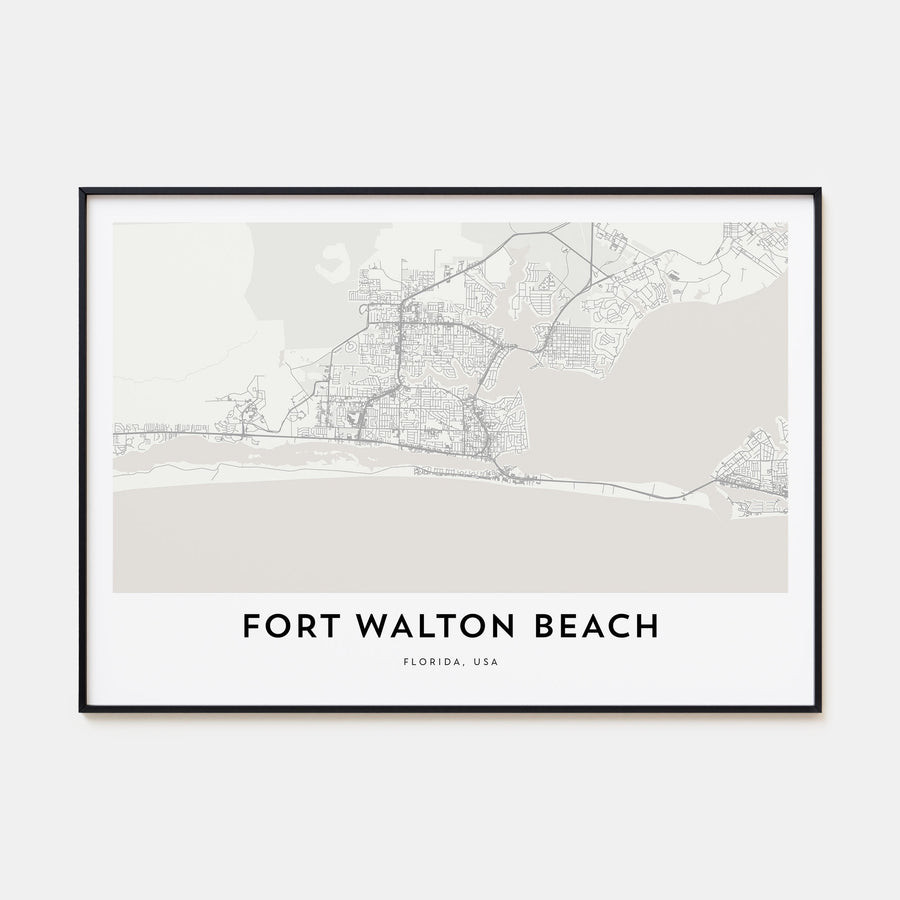 Fort Walton Beach Map Landscape Poster