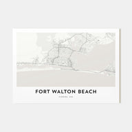 Fort Walton Beach Map Landscape Poster