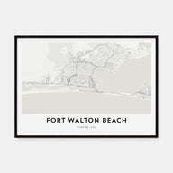Fort Walton Beach Map Landscape Poster